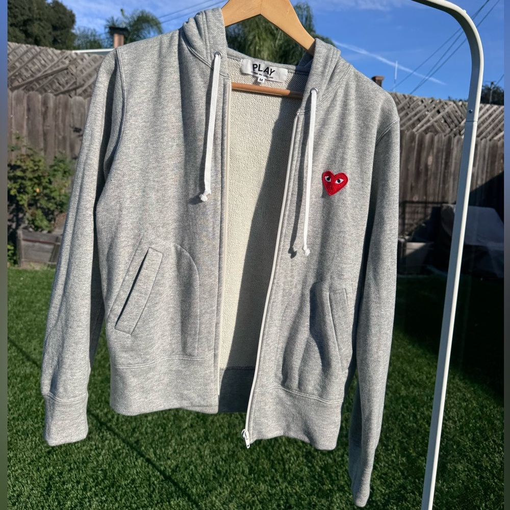 Comme Des Garcons PLAY Zip Hoodie Sweatshirt size M